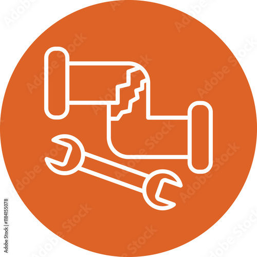 Plumbing Repair line circle icon