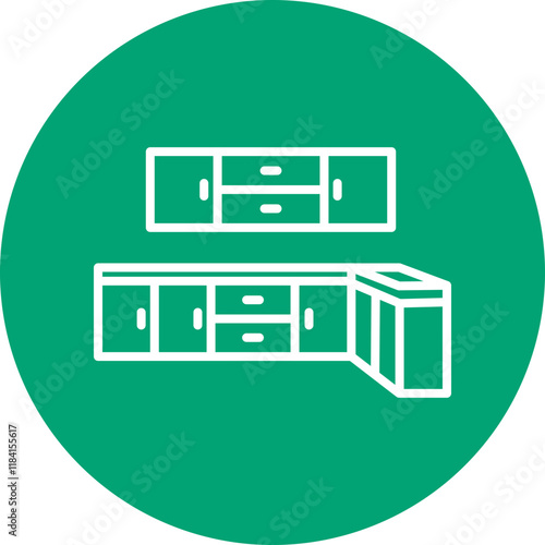 Custom Cabinetry line circle icon