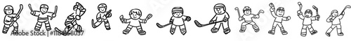 Coloring pages. Cartoon clipart set for kids activity coloring book, t shirt print, icon, logo, label, patch or sticker. Modern illustrations