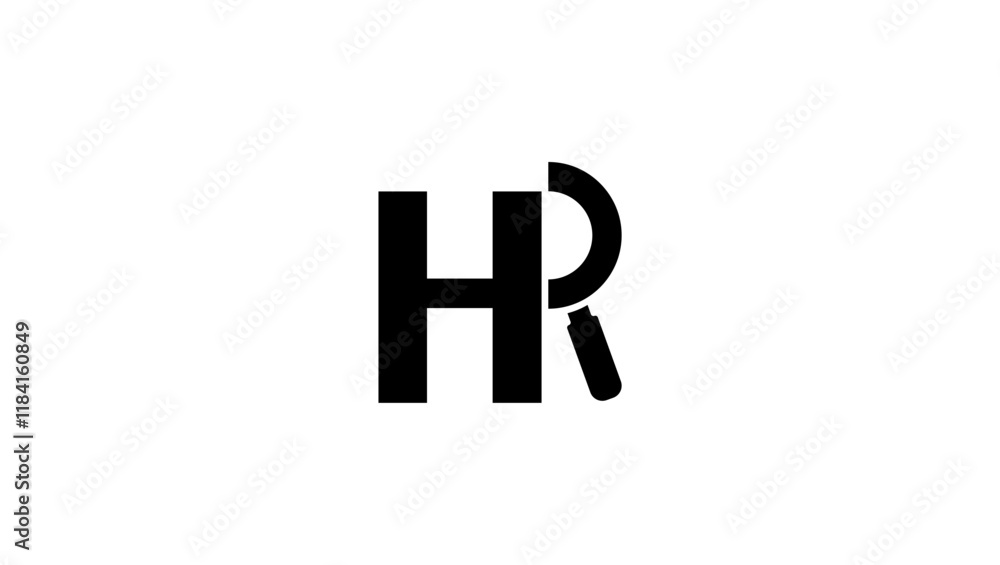 HR emblem , black isolated silhouette HR emblem , black isolated silhouette