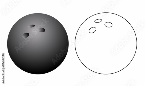 Gradient outline icon of a bowling ball, featuring smooth, modern lines with vibrant gradient colors. Perfect for sports, gaming, or recreational-themed designs