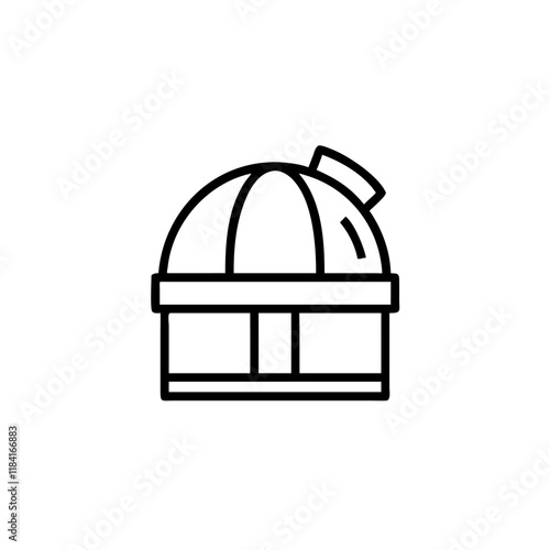 Observatory Dome line Icon, transparent background