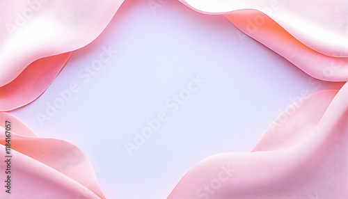 Wallpaper Mural Pink fabric frame on white background; design element for invitation or greeting card Torontodigital.ca