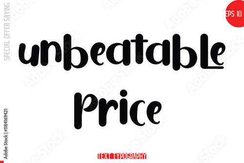 Unbeatable Price Special Offer Text Banner Design Typography Template