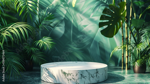 The tropical marble base is perfect for displaying products.” photo