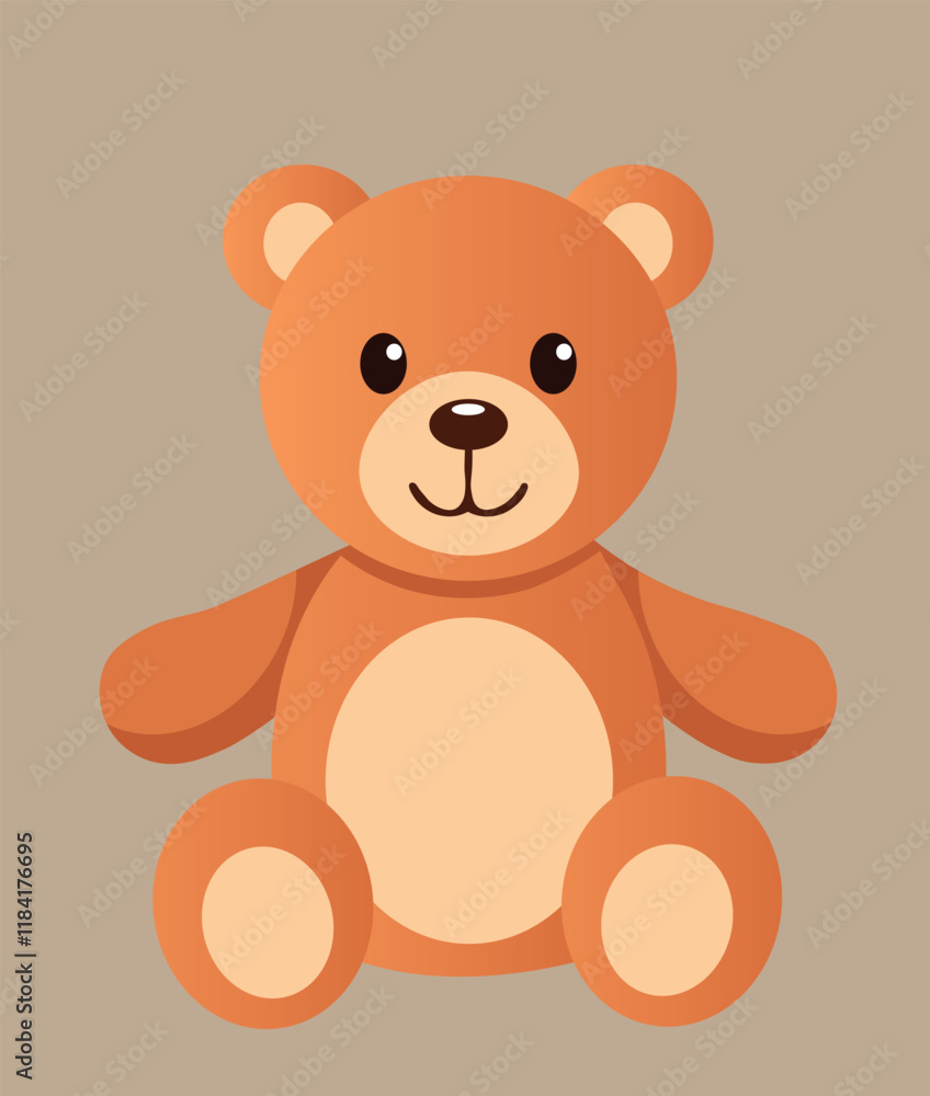 Fototapeta premium Cute Teddy Bear with Bow Vector Illustration
