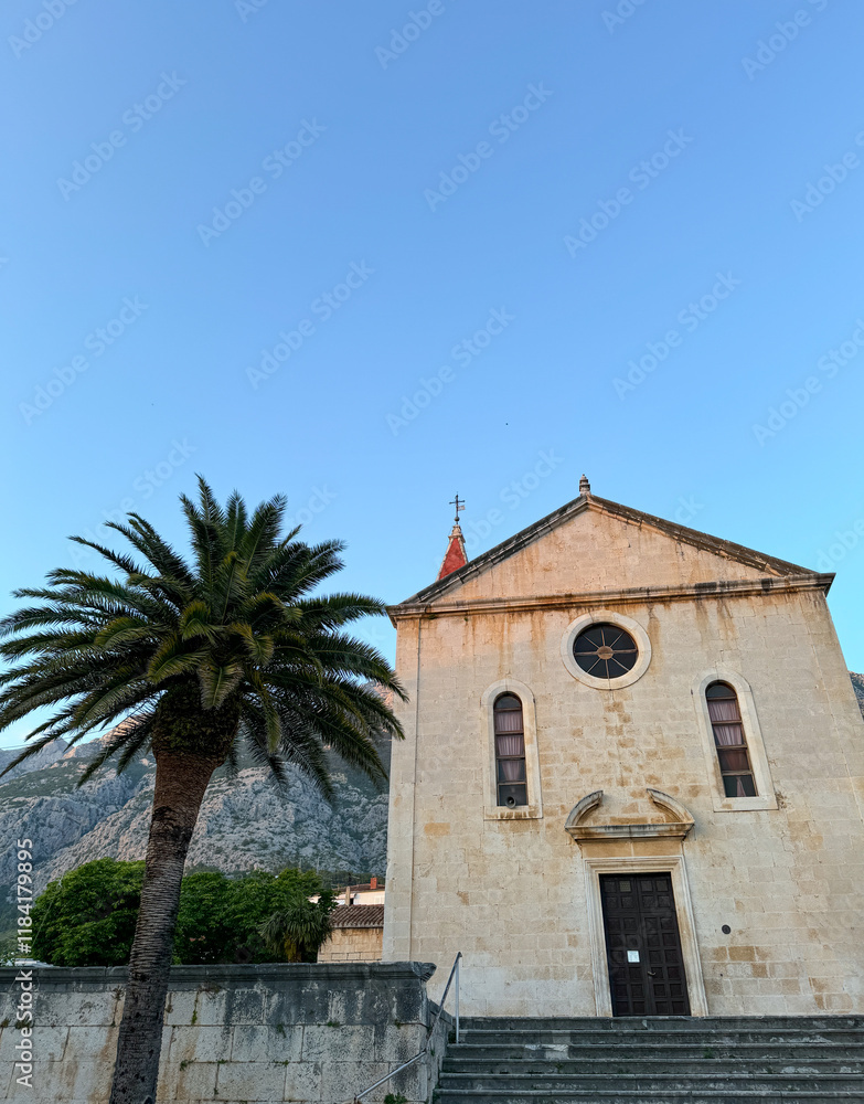Fototapeta premium church in the village of dubrovnik, croatia.
