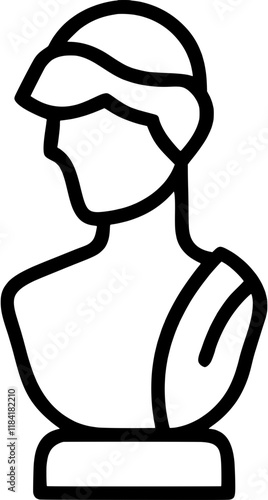 Sculpture in outline icon style, art and design theme.