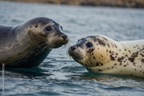 layful seal swimming gracefully, highlighting its adorable and lively demeanor photo