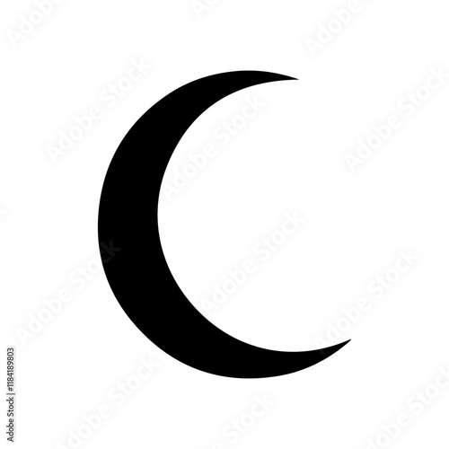 Black Moon  silhouette vector illustration on white background