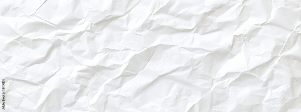 Crumpled white paper texture background for minimalistic design and illustration with intricate folds and shadows Crumpled white paper texture background for minimalistic design and illustration with intricate folds and shadows