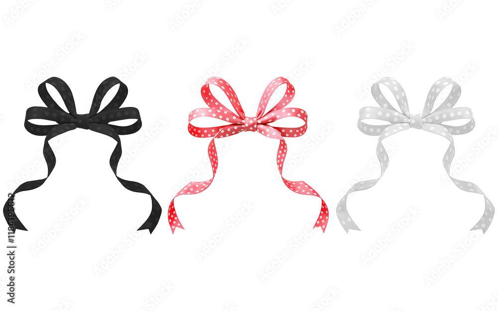 set of ribbon bow on a transparent background set of ribbon bow on a transparent background