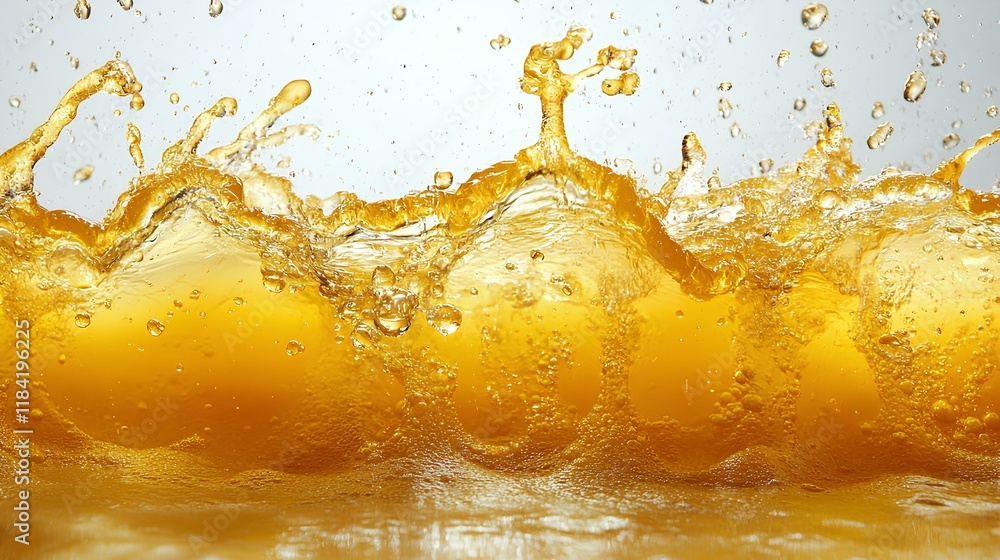 twisted streamlined flow of thick orange juice liquid on white background twisted streamlined flow of thick orange juice liquid on white background