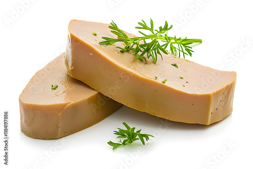 Fototapeta Naklejka Na Ścianę i Meble -  Foie Gras pieces isolated on white background