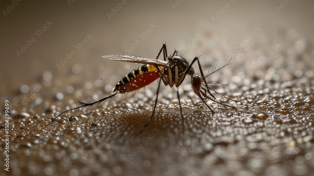 Zica virus aedes aegypti mosquito on human skin - Dengue, Chikungunya, Mayaro, Yellow fever Zica virus aedes aegypti mosquito on human skin - Dengue, Chikungunya, Mayaro, Yellow fever