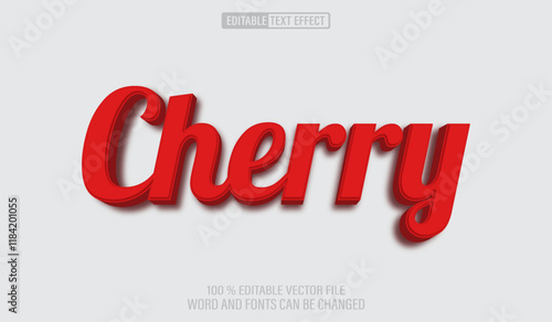 Editable 3d text style effect - Red Cherry text effect Template