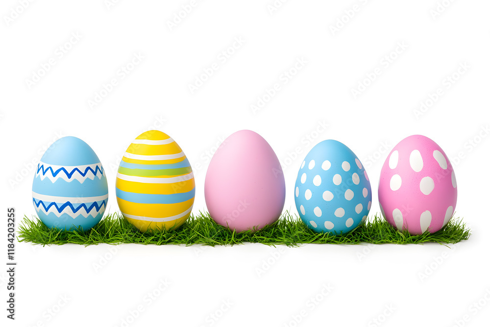 Colorful easter eggs collection isolated on white background Colorful easter eggs collection isolated on white background