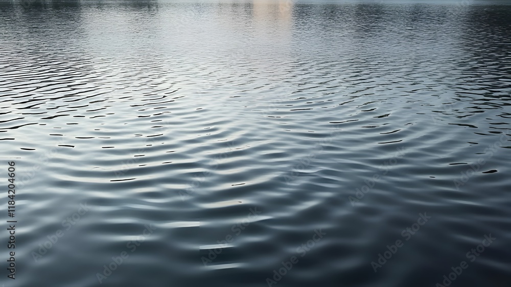 Abstract Gray Water Ripples, Calming Lake Surface Reflections with Intricate Patterns