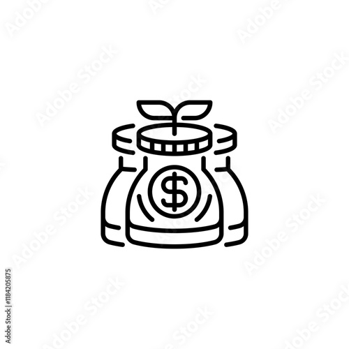 Savings Jar line icon. Universal creative premium symbol. Vector sign icon logo template. Vector illustration