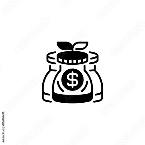 Savings Jar line icon. Universal creative premium symbol. Vector sign icon logo template. Vector illustration