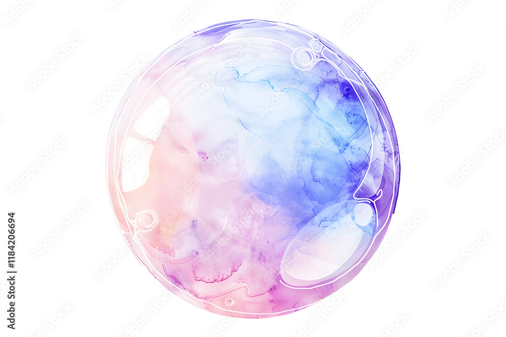 Soap bubble watercolor cut out isolated on white Soap bubble watercolor cut out isolated on white