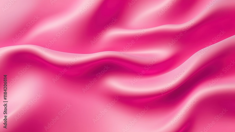 Obraz premium Elegant Pink Satin Fabric Waves for Fashion, Textiles, and Design Projects Featuring Smooth Texture and Vibrant Coloration
