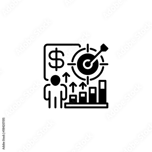 Financial Goal line icon. Universal creative premium symbol. Vector sign icon logo template. Vector illustration