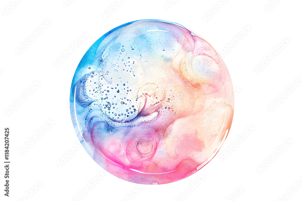 Soap bubble watercolor cut out isolated on white Soap bubble watercolor cut out isolated on white