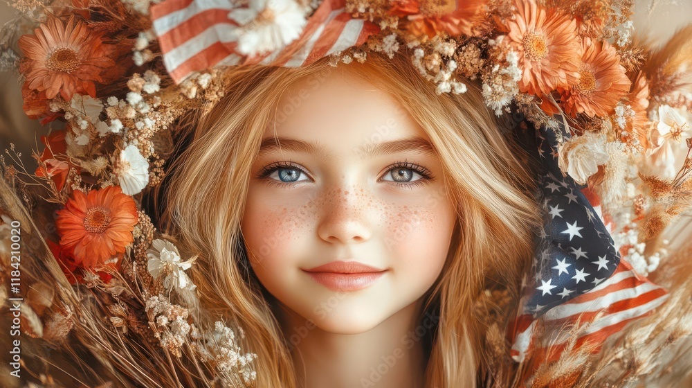 Freckles, Flowers, and Flags: A Portrait of Patriotism Freckles, Flowers, and Flags: A Portrait of Patriotism