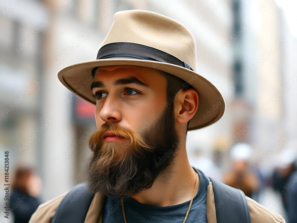 portrait of a man in a hat portrait of a man in a hat