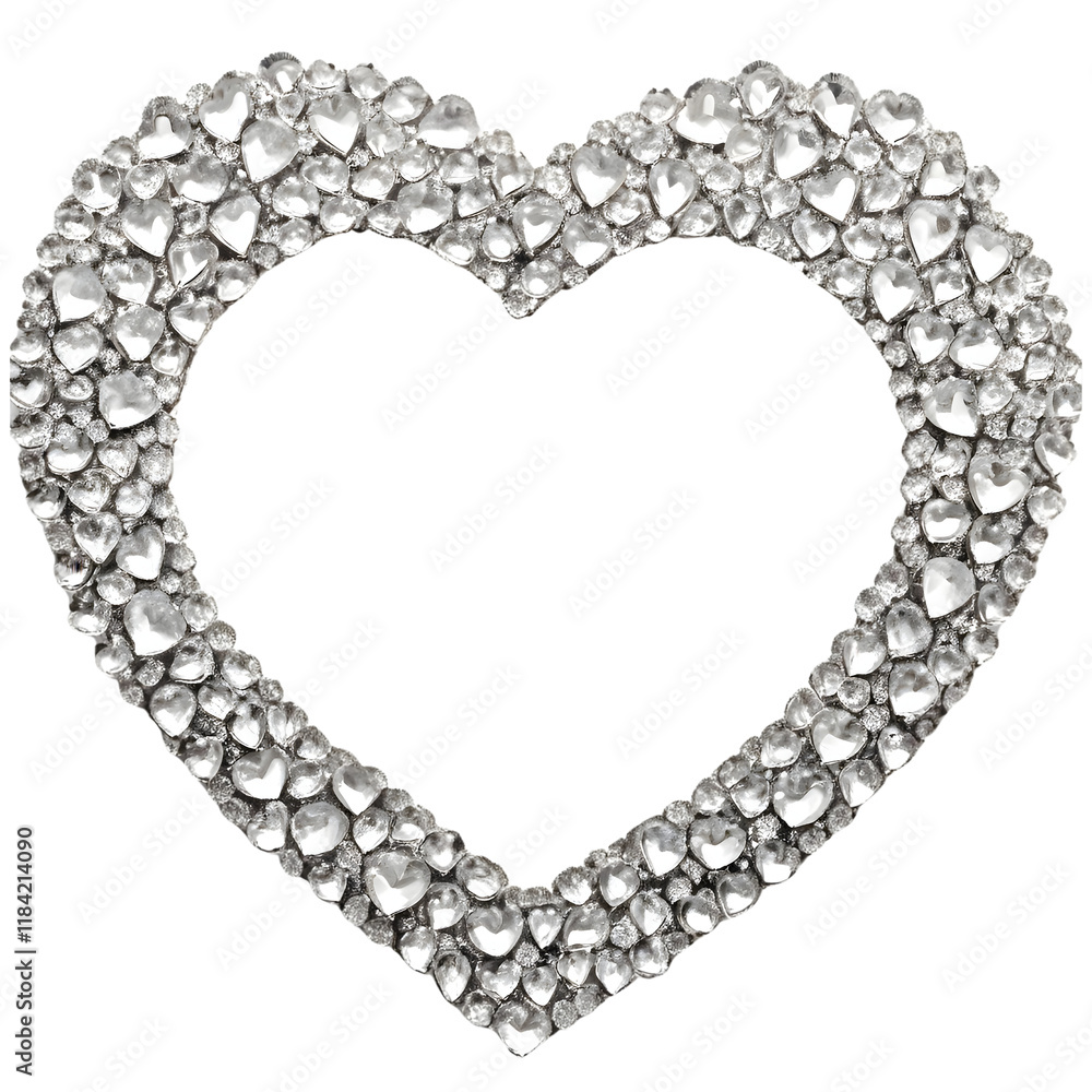 Obraz premium heart of diamonds isolated on transparent background