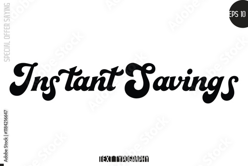 Special Offer Template Design Banner Typography Text Instant Savings