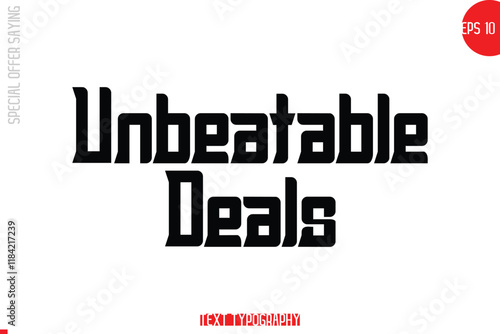 Unbeatable Deals Special Offer Text Banner Design Typography Template