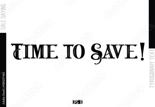 Sale Template Design Banner Typography Text  Time to Save!