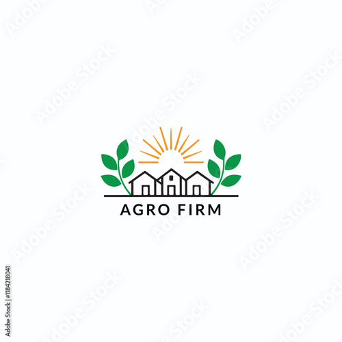 vector logo design for agriculture, firm house, agro business, organic, horticulture, green agro firm, harvesting, village firm 