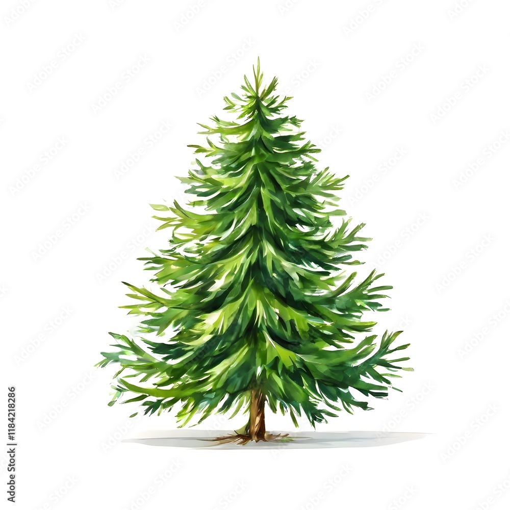 Obraz premium A beautiful green bush tree isolated on a white background