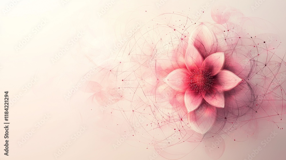Soft pink sacred geometry design on light background ample space Soft pink sacred geometry design on light background ample space