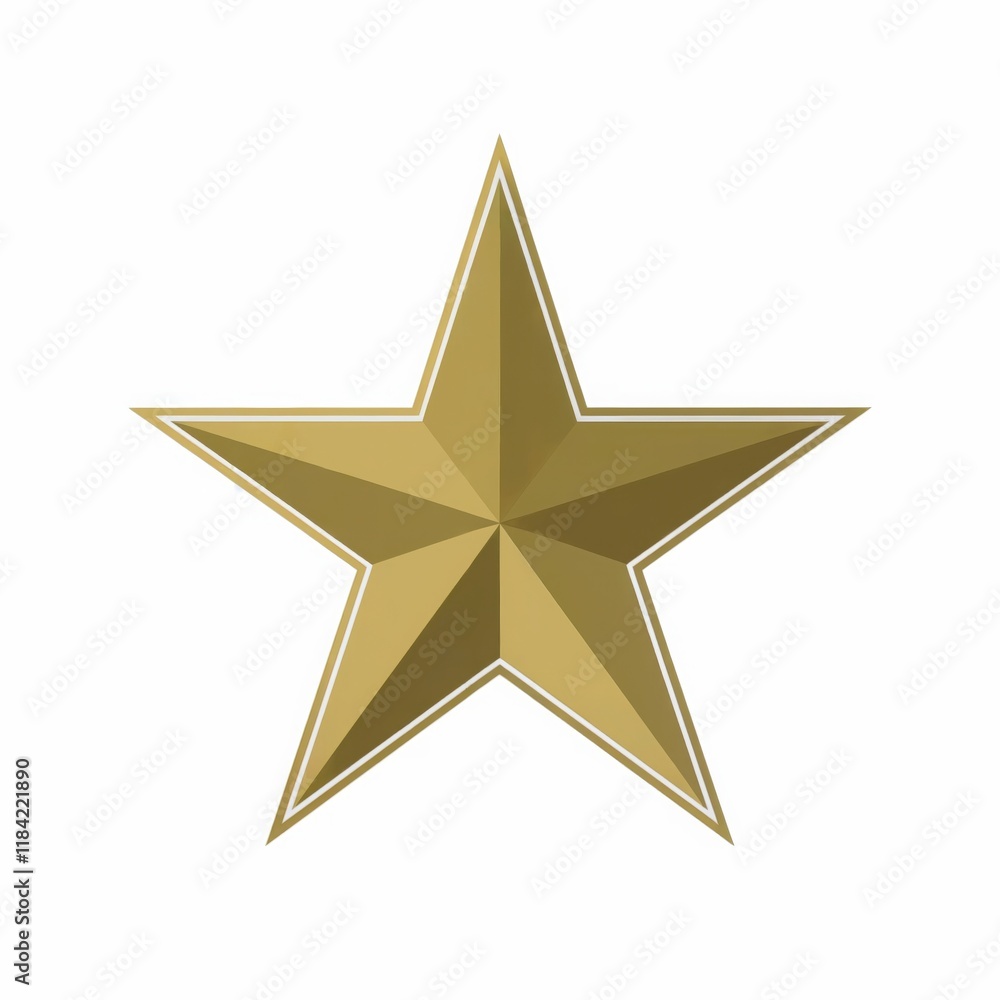 Fototapeta premium Golden star shape with three-dimensional design, emphasizing elegance and sophistication in decorative elements