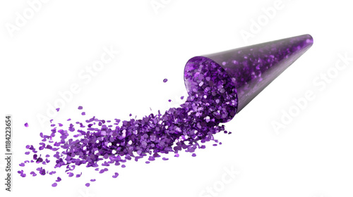 Purple confetti popper isolated on white background  photo