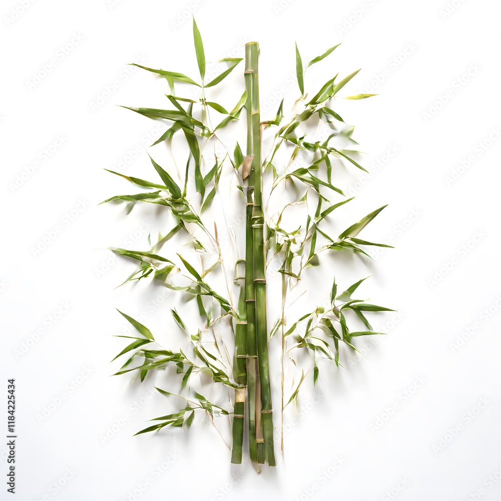 Obraz premium A beautiful green bush tree isolated on a white background
