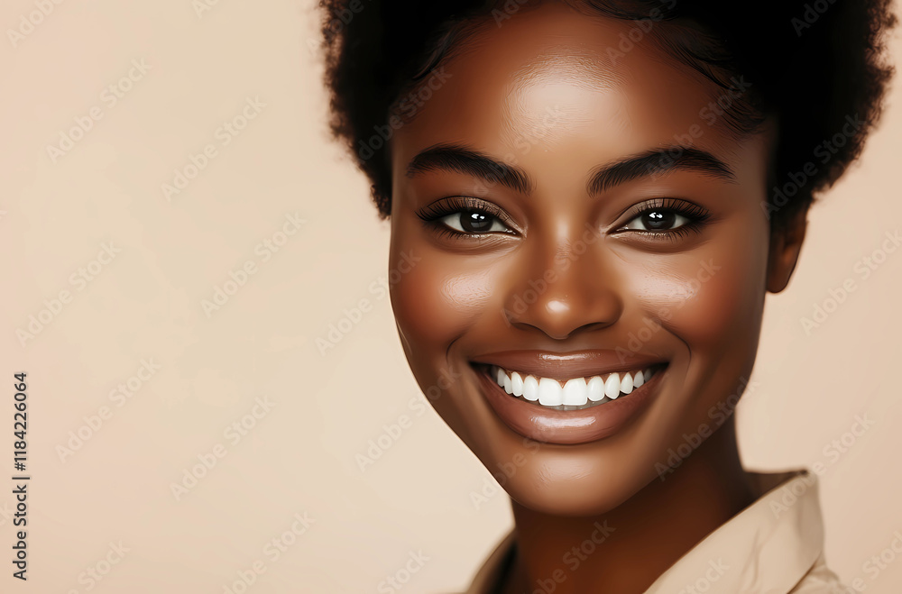 A woman with a big smile on her face A woman with a big smile on her face