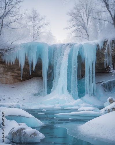 Frozen Falls A frozen waterfall cascade in a winter wonderland s photo