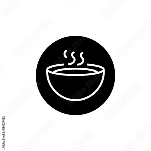Bowl of soup icon Line Art Logo set