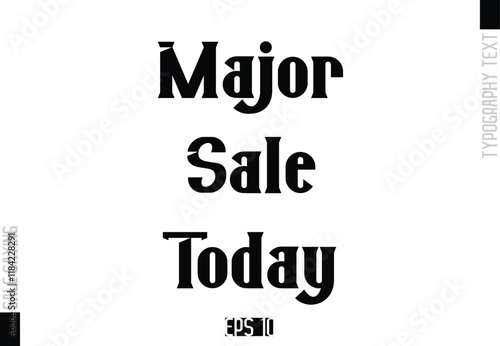 Sale Template Design Banner Typography Text Major Sale Today