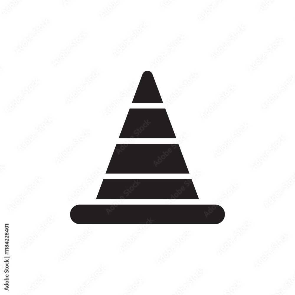 Construction cone icon Line Art Logo set Construction cone icon Line Art Logo set