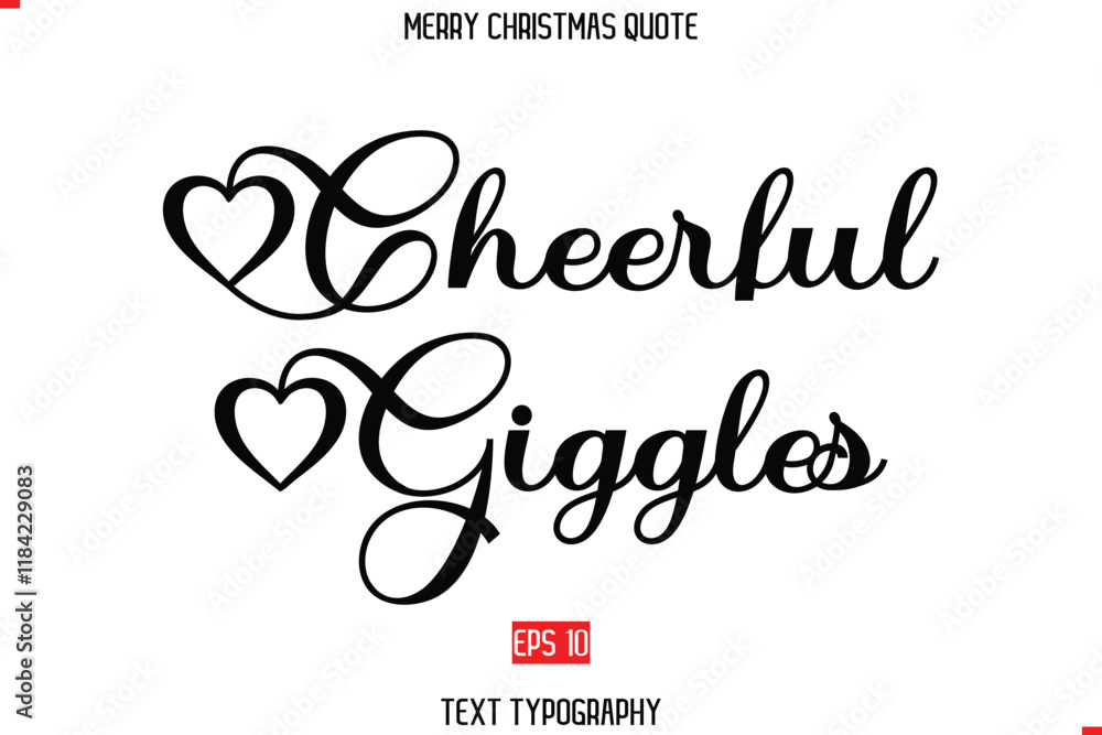 Obraz premium Merry Christmas Quote in Stylish Typography Text Cheerful Giggles