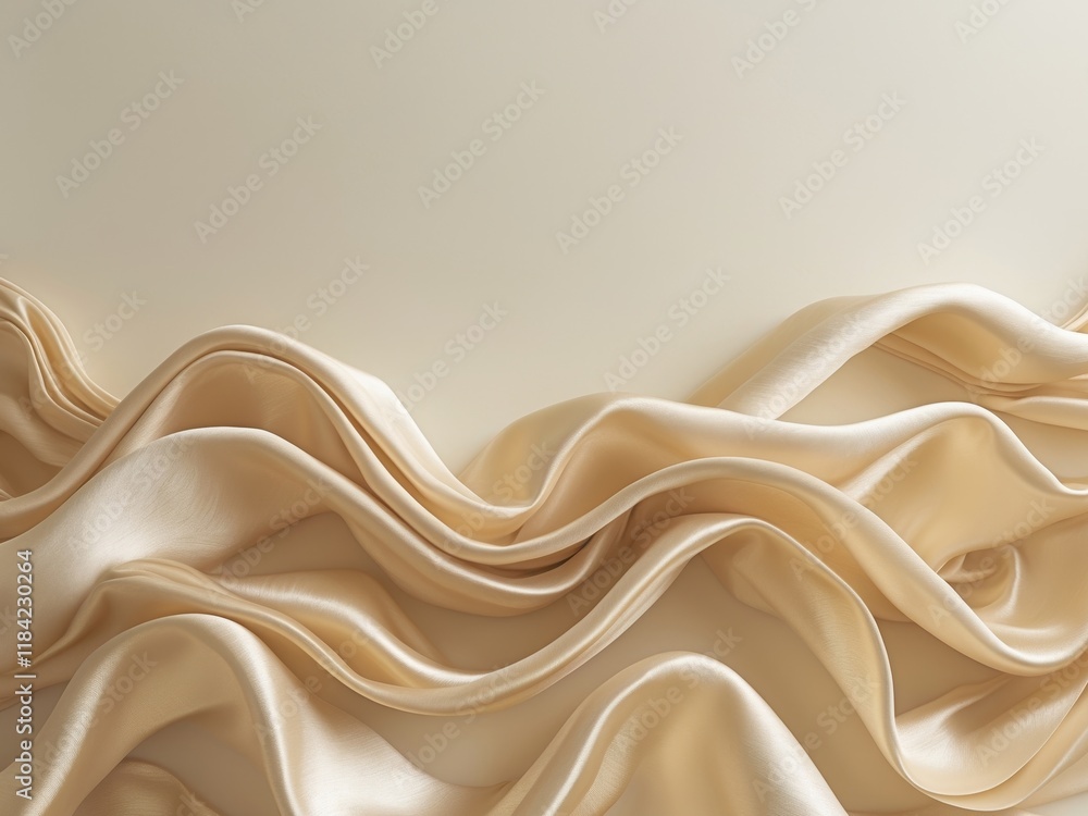 Fototapeta premium Golden Silk Waves Abstract Luxury Background Design.