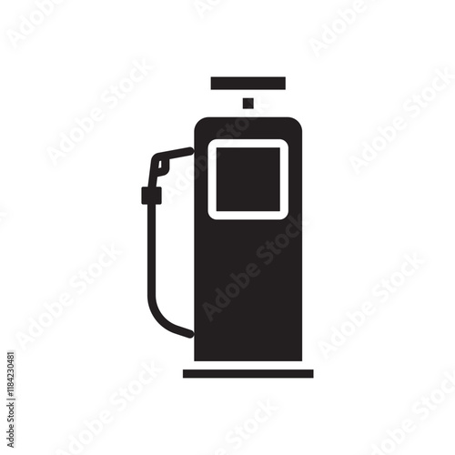 Gas station icon Line Art Logo set