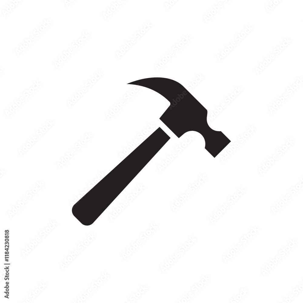Hammer icon Line Art Logo set Hammer icon Line Art Logo set
