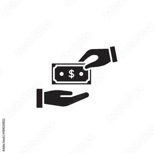 Hand money exchange icon Line Art Logo set
